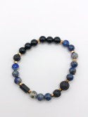 Bransoletka z turmalinu, lapisu lazuli i lawy wulkanicznej
