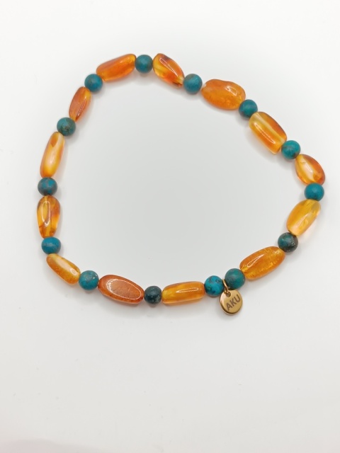 Bransoletka bursztyn i apatyt