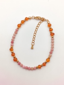 Bransoletka bursztyn z rodonitem