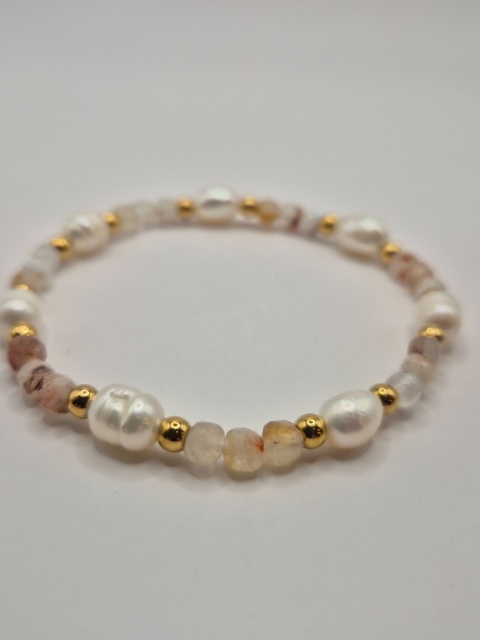 Bransoletka cytryn perła