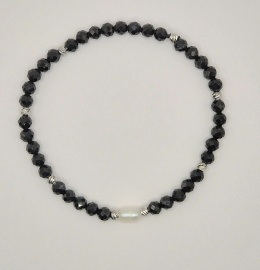 Bransoletka 'czarna perła' z czarnego turmalinu i pereł
