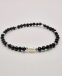 Bransoletka 'czarna perła' z czarnego turmalinu i pereł