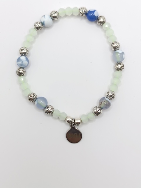 Bransoletka jaspis, lawa i kryształ górski