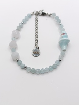 Bransoletka 'morska' akwamaryn