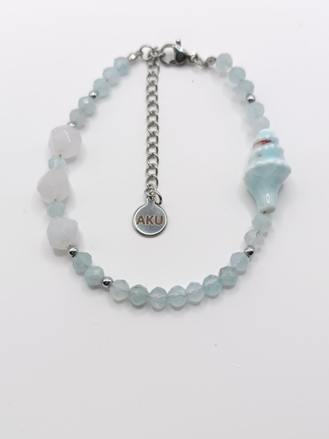 Bransoletka 'morska' akwamaryn