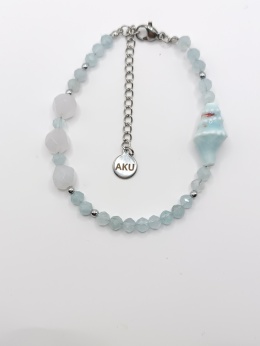Bransoletka 'morska' akwamaryn