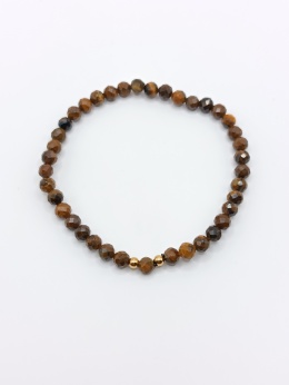 Bransoletka tygrysie oko i dwie złote kuleczki