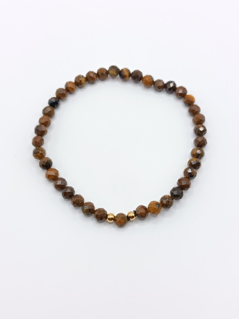 Bransoletka tygrysie oko i dwie złote kuleczki