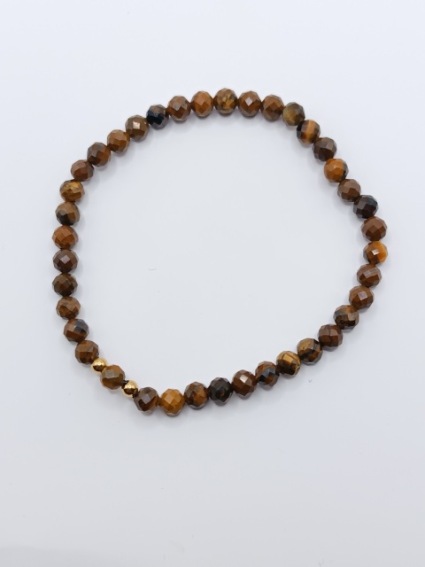 Bransoletka tygrysie oko i dwie złote kuleczki