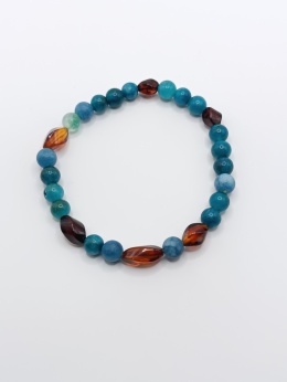 Bransoletka z bursztynu i apatytu