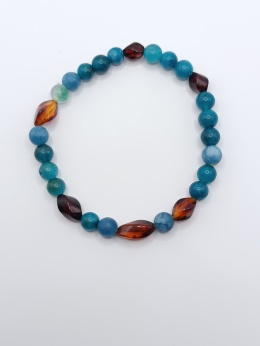 Bransoletka z bursztynu i apatytu