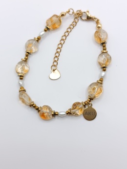 Bransoletka z cytrynów i małych pereł