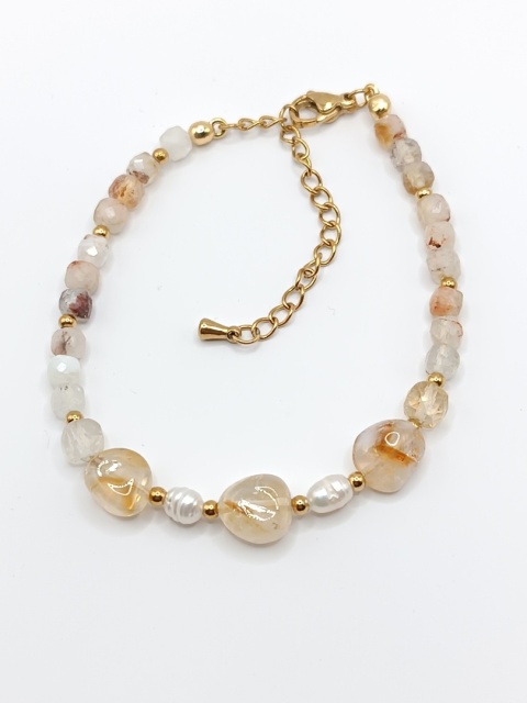 Bransoletka z cytrynów i pereł