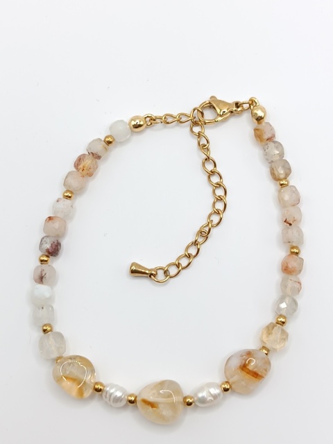 Bransoletka z cytrynów i pereł