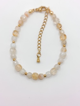 Bransoletka z cytrynów ze złotymi przeplotkami