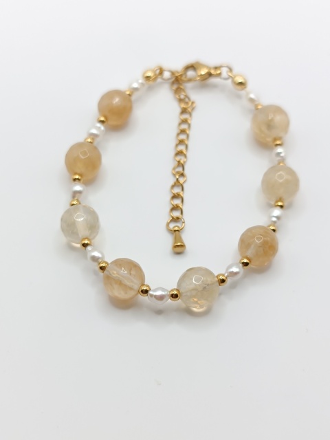 Bransoletka z dużych cytrynów i małych pereł