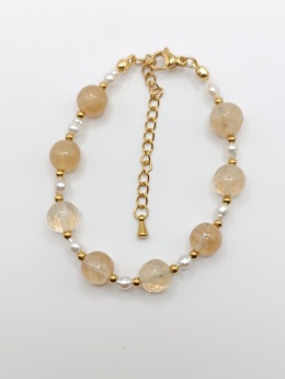 Bransoletka z dużych cytrynów i małych pereł