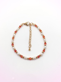 Bransoletka z karneolu i pereł