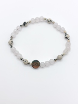 Bransoletka z kwarcu różowego i japisu dalmatyńskiego