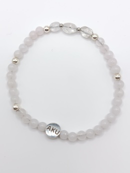 Bransoletka z kwarcu różowego i kryształu górskiego