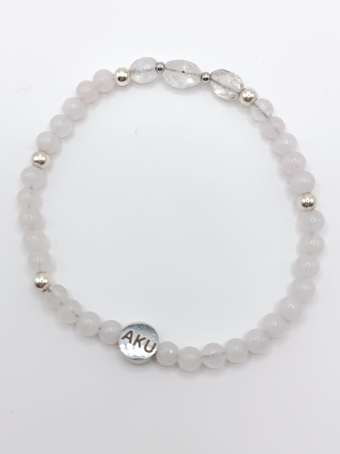 Bransoletka z kwarcu różowego i kryształu górskiego