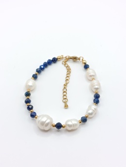 Bransoletka z lapisu lazuli i pereł