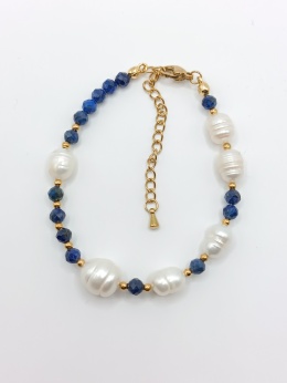 Bransoletka z lapisu lazuli i pereł