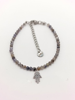 Bransoletka z lolitu z zawieszką chamsa