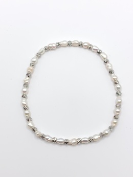 Bransoletka z pereł i stali szlachetnej