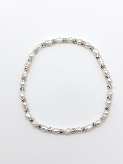 Bransoletka z pereł i stali szlachetnej