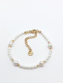 Bransoletka z pereł i stali szlahetnej