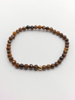 Bransoletka z tygrysiego oka i jednej złotej kuleczki
