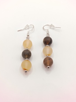 Kolczyki bursztynowe 'bałwanki'