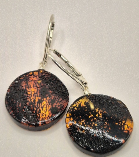 Kolczyki bursztynowe dyski