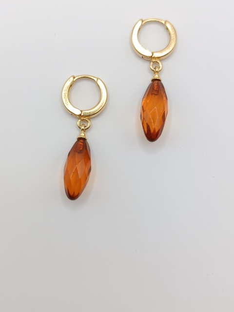 Kolczyki bursztynowe elipsoidy