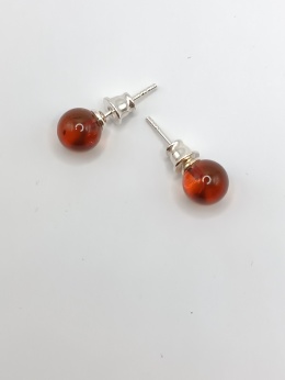 Kolczyki 'kuleczki' bursztynowe