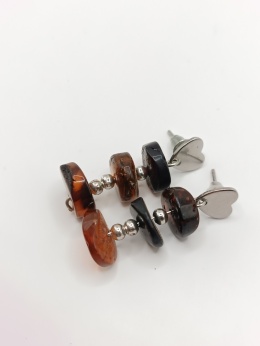 Kolczyki 'serduszka' bursztynowe