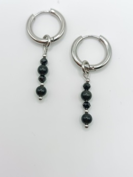 Kolczyki słupki z czarnego turmalinu