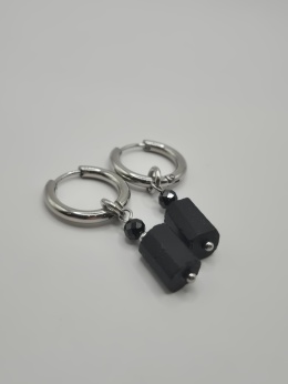 Kolczyki z surowego czarnego turmalinu