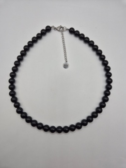 Męski naszyjnik ochronny z czarnego tumralinu