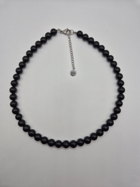 Męski naszyjnik ochronny z czarnego tumralinu