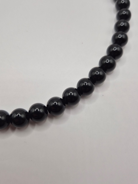 Męski naszyjnik ochronny z czarnego tumralinu