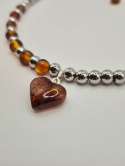 Naszyjnik z bursztynowym serduszkiem