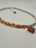 Naszyjnik z bursztynowym serduszkiem