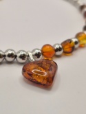 Naszyjnik z bursztynowym serduszkiem