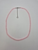Naszyjnik z kwarcu różowego na różowym sznurze