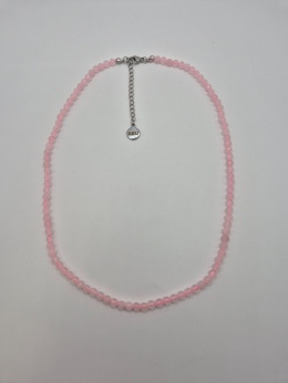 Naszyjnik z kwarcu różowego na różowym sznurze