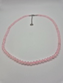 Naszyjnik z kwarcu różowego na różowym sznurze