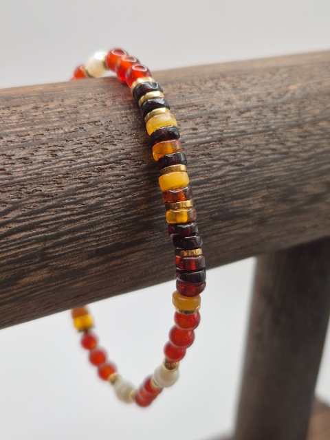 Bransoletka bursztyn perła karneol