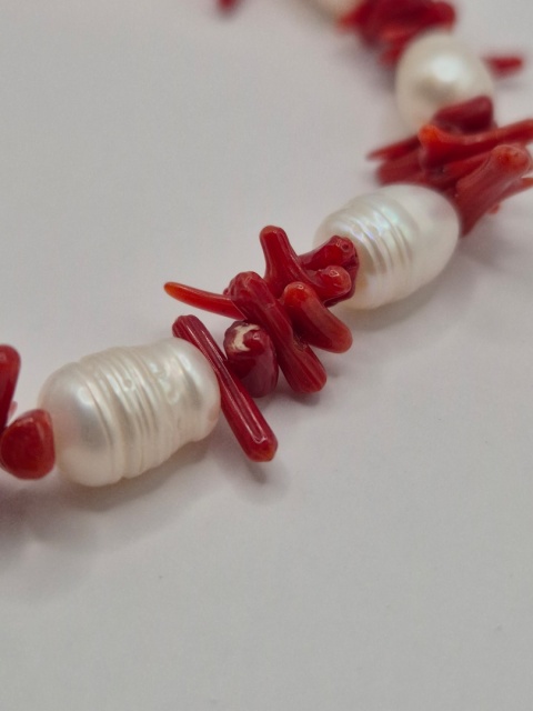 Bransoletka perła i koral